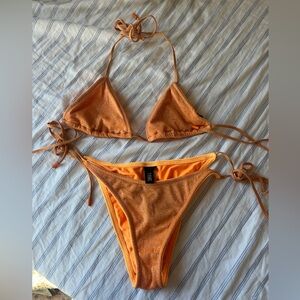 Sparkly orange triangl bikini
